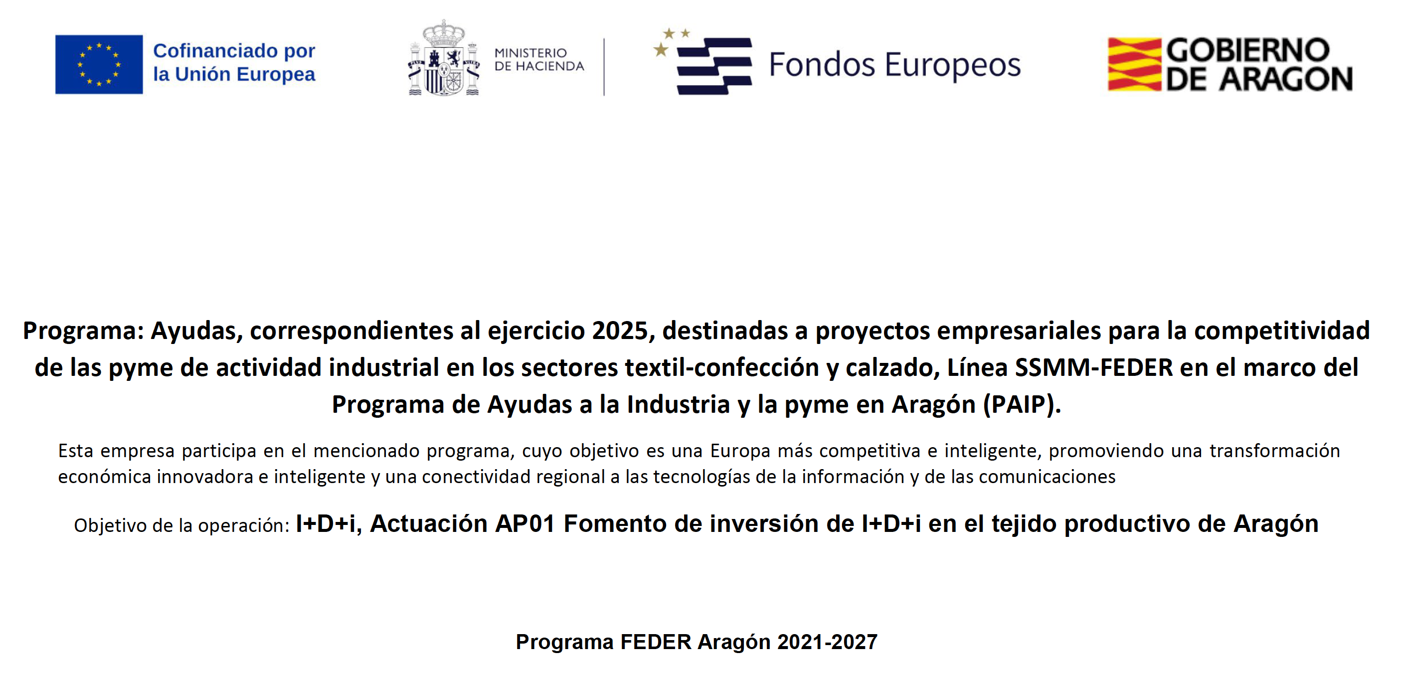 Programa de ayuda a la industria y PYMES